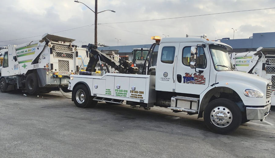 Medium-Duty-Tow-Truck-in-North-Hollywood-Towing-Street-Sweeper Medium Duty Tow Truck In North Hollywood California Towing Street Sweeper